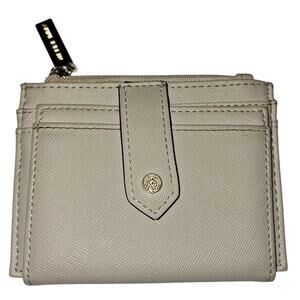 Anne Klein Ivory Card Holder Zipper Coin Compartment Small Wallet
